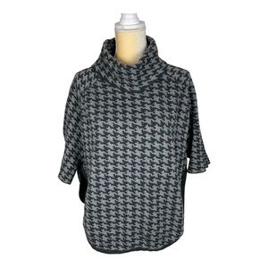 Loft gray houndstooth sweater‎ poncho Size XS/S
